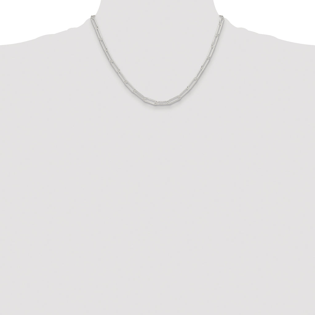 Sterling Silver Rhodium-plated Polished 4.5mm Paperclip Chain