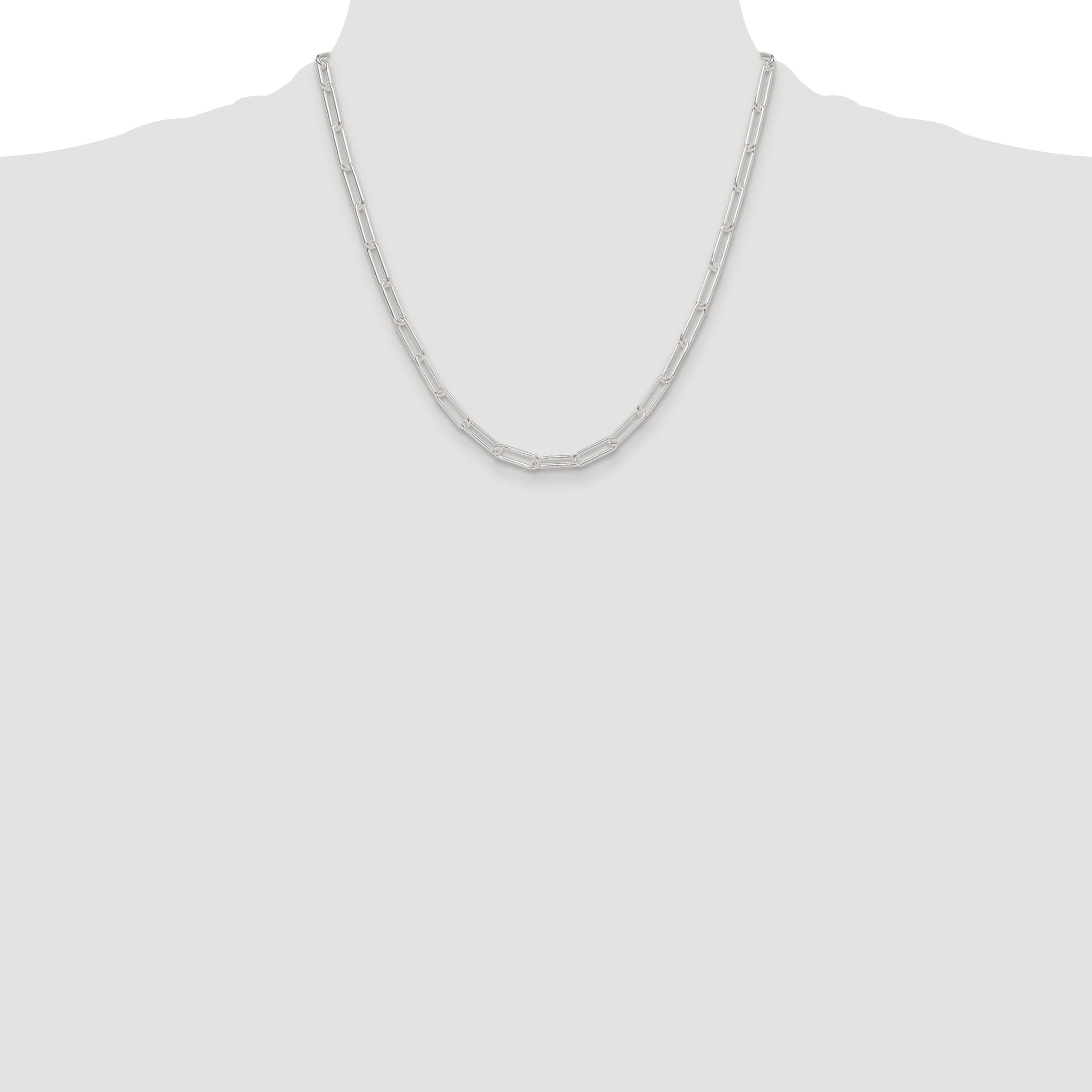 Sterling Silver Rhodium-plated Polished 4.5mm Paperclip Chain
