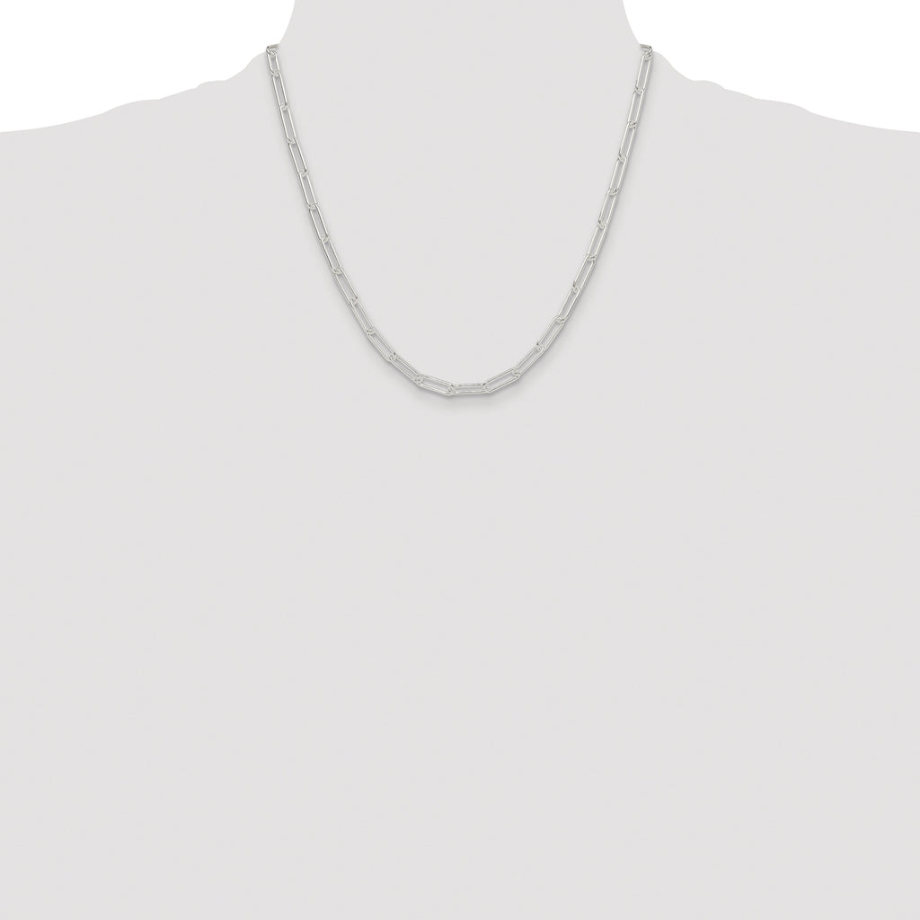 Sterling Silver Rhodium-plated Polished 4.5mm Paperclip Chain