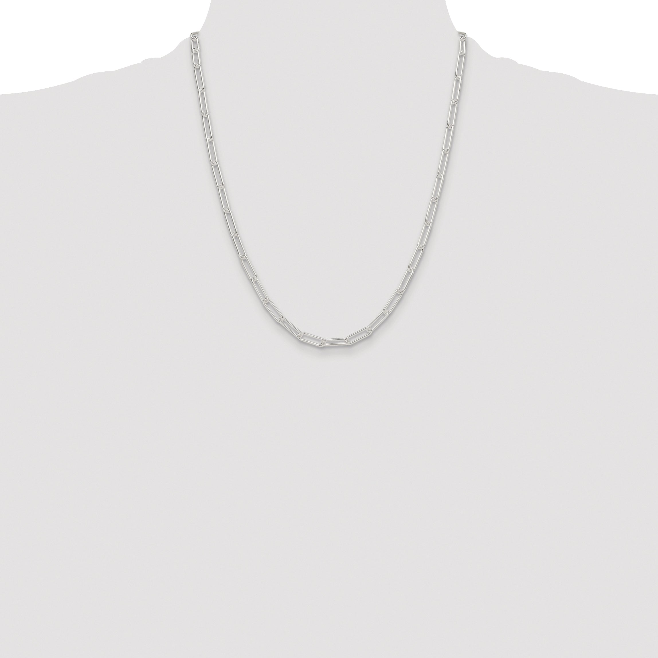 Sterling Silver Rhodium-plated Polished 4.5mm Paperclip Chain