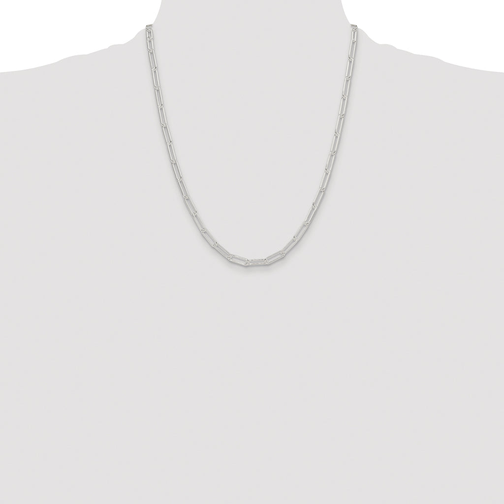 Sterling Silver Rhodium-plated Polished 4.5mm Paperclip Chain