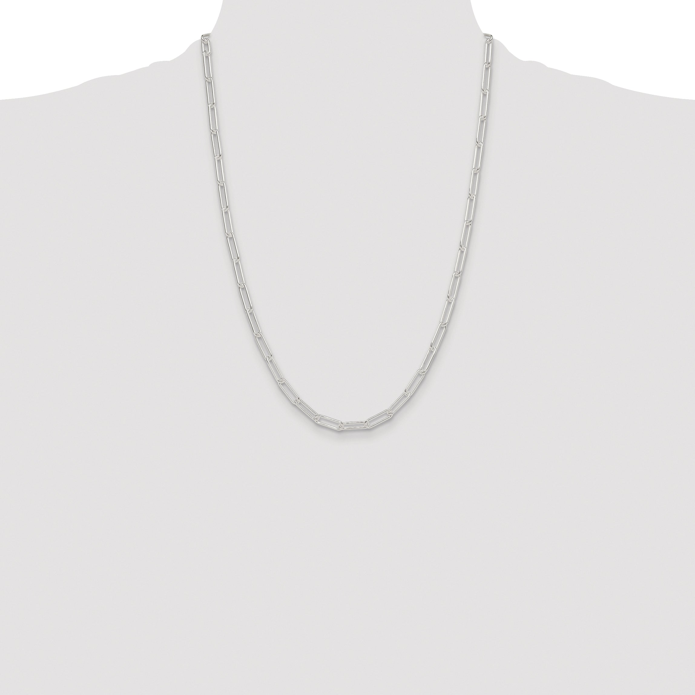 Sterling Silver Rhodium-plated Polished 4.5mm Paperclip Chain
