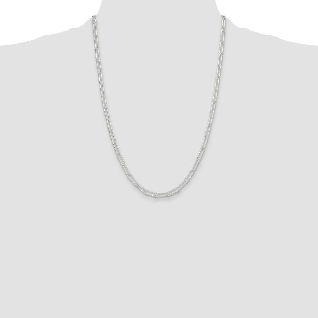 Sterling Silver Rhodium-plated Polished 4.5mm Paperclip Chain