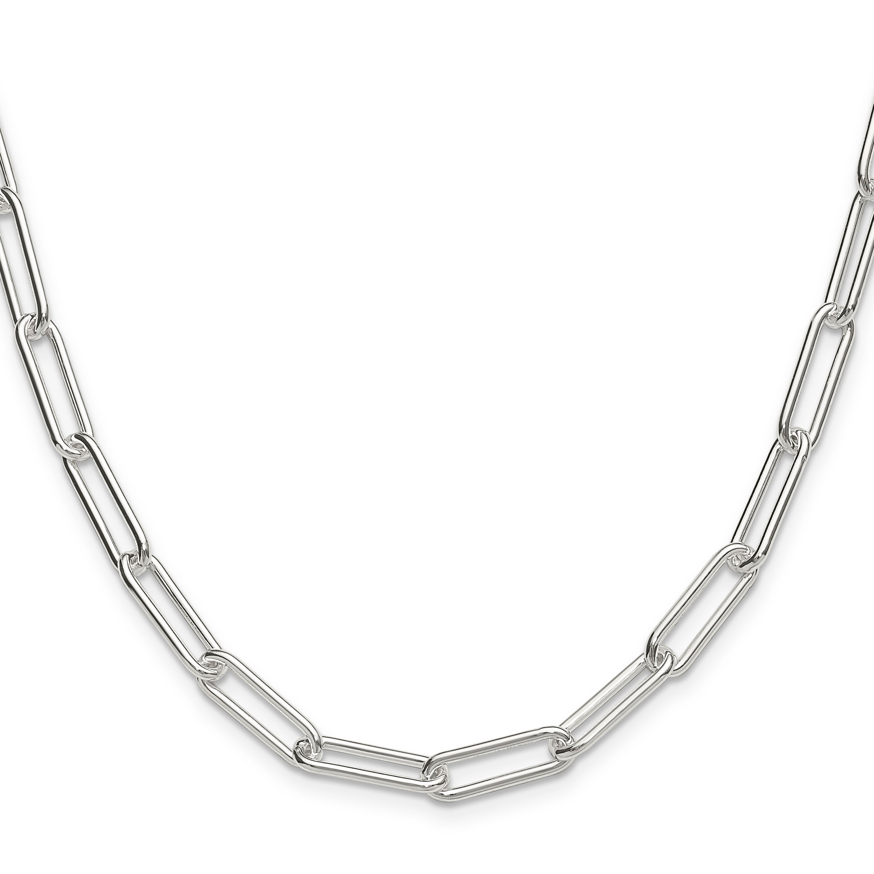 Sterling Silver Polished 5.5mm Paperclip Chain