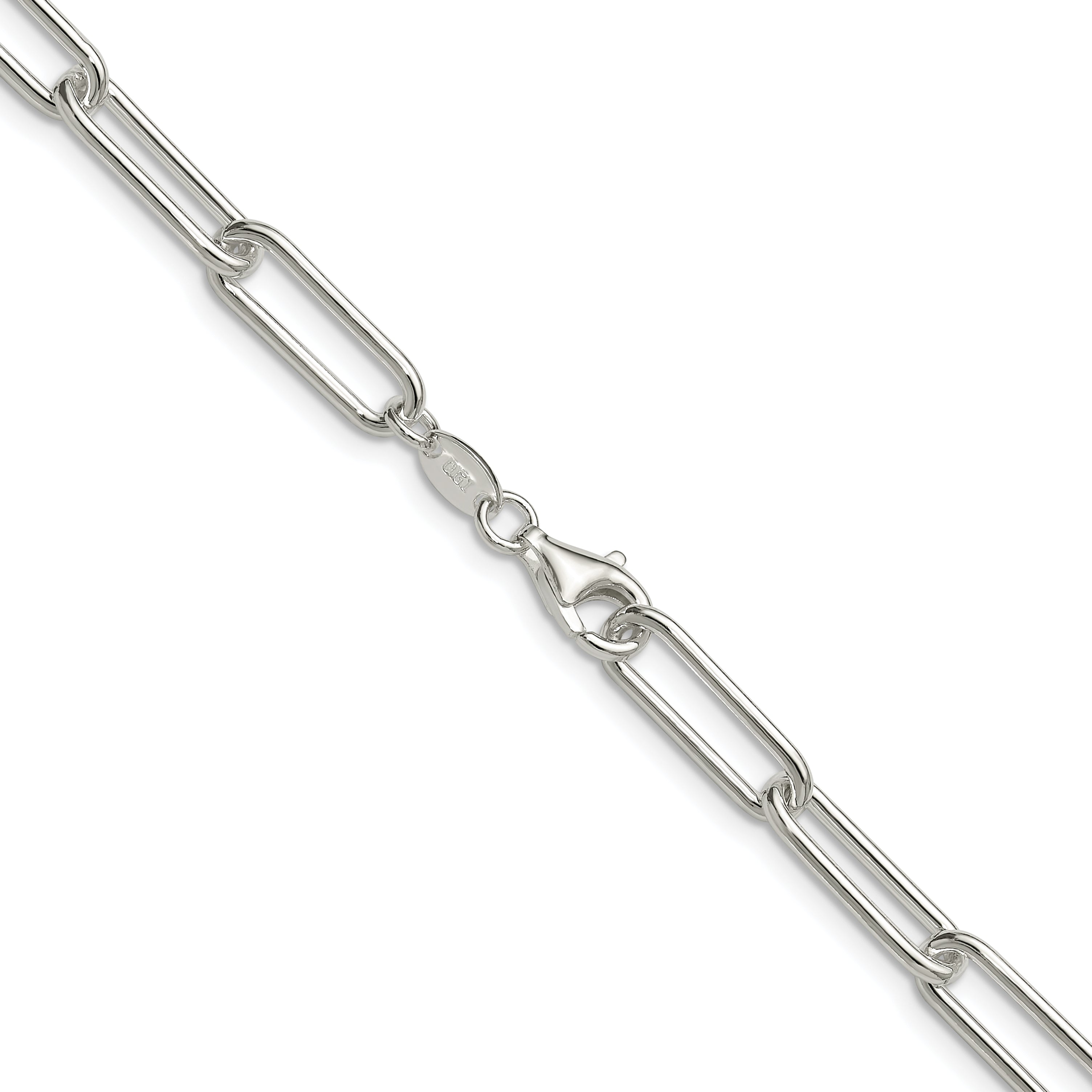 Sterling Silver Polished 5.5mm Paperclip Chain