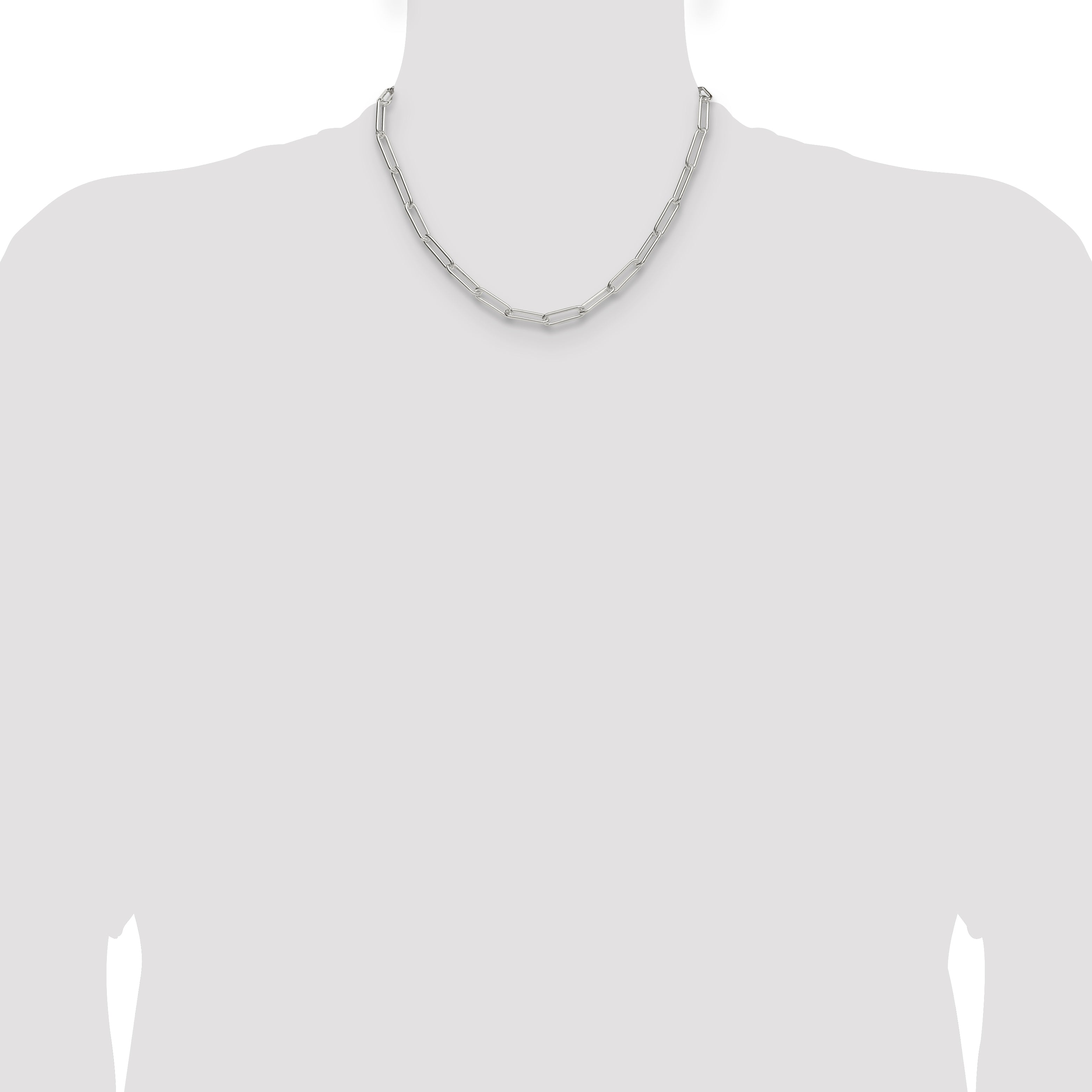 Sterling Silver Polished 5.5mm Paperclip Chain