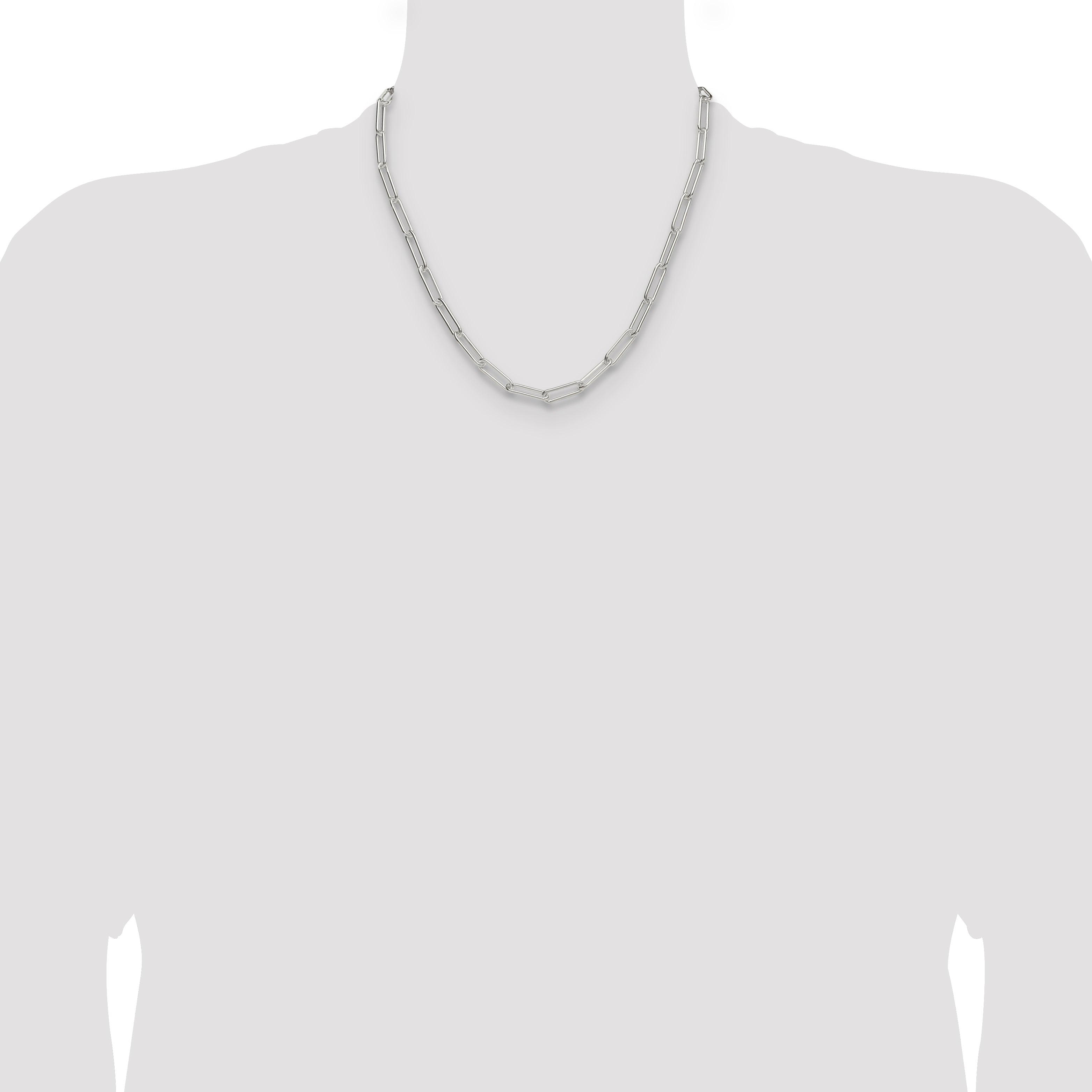 Sterling Silver Polished 5.5mm Paperclip Chain