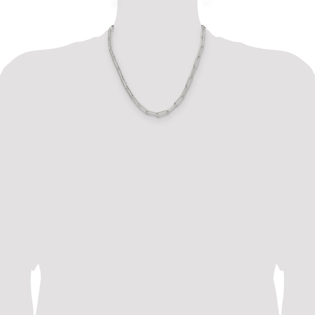 Sterling Silver Polished 5.5mm Paperclip Chain
