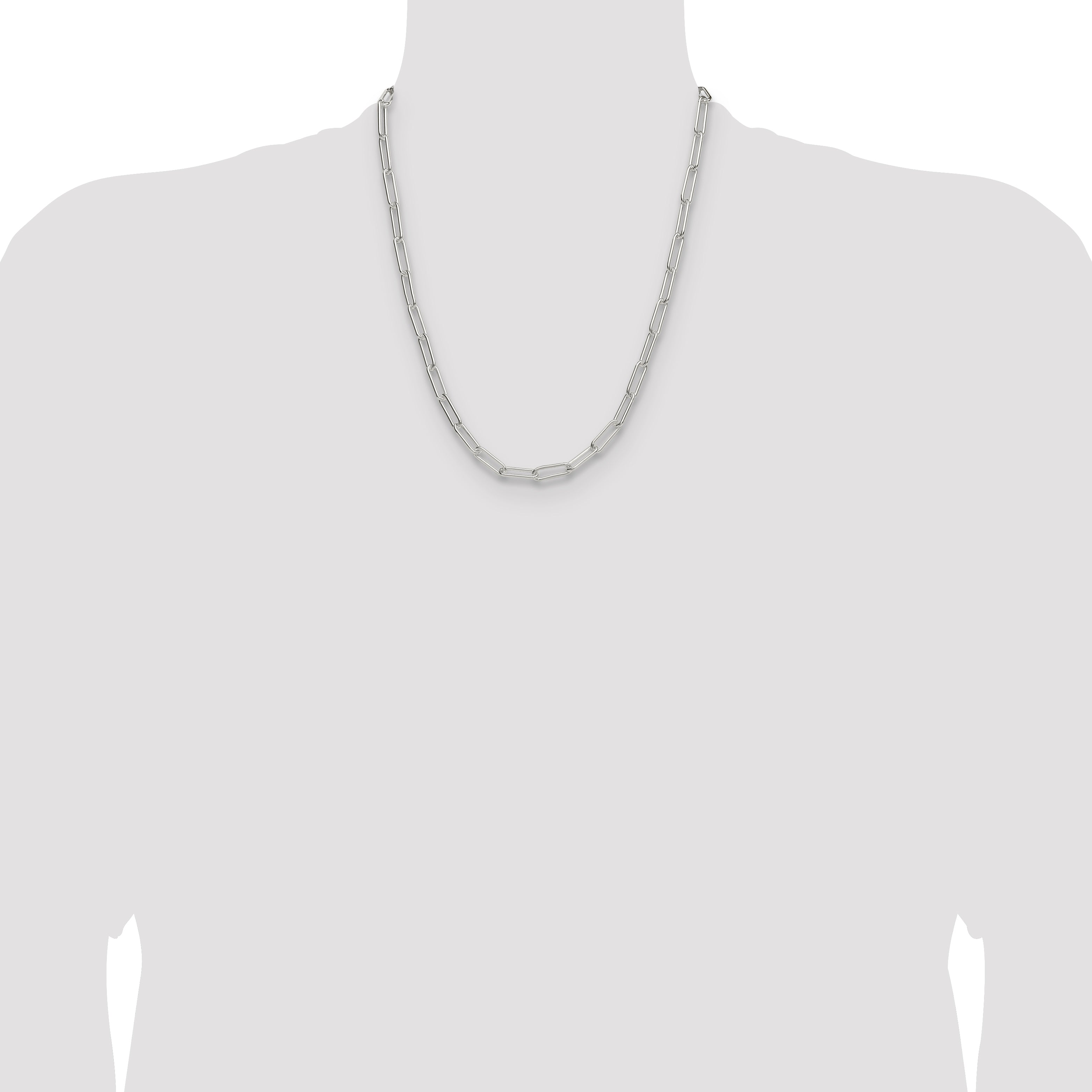 Sterling Silver Polished 5.5mm Paperclip Chain