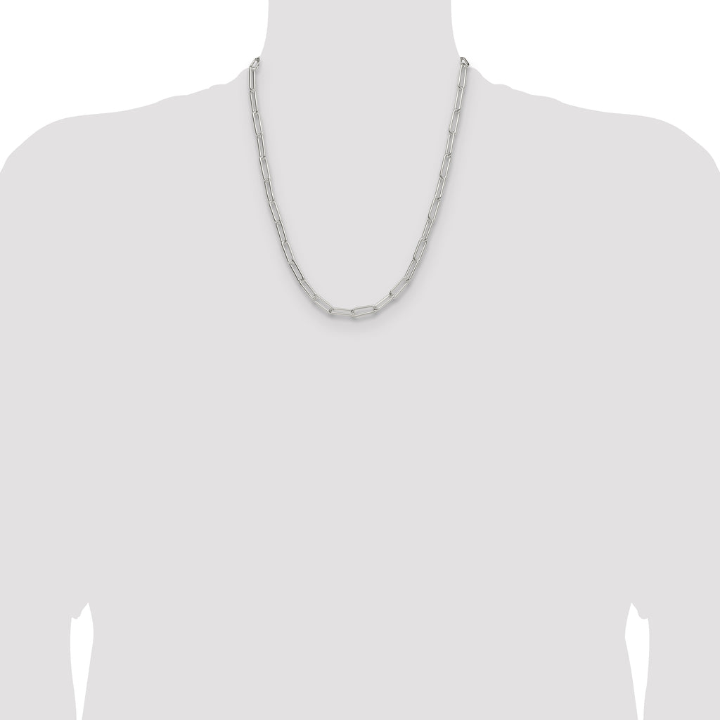 Sterling Silver Polished 5.5mm Paperclip Chain