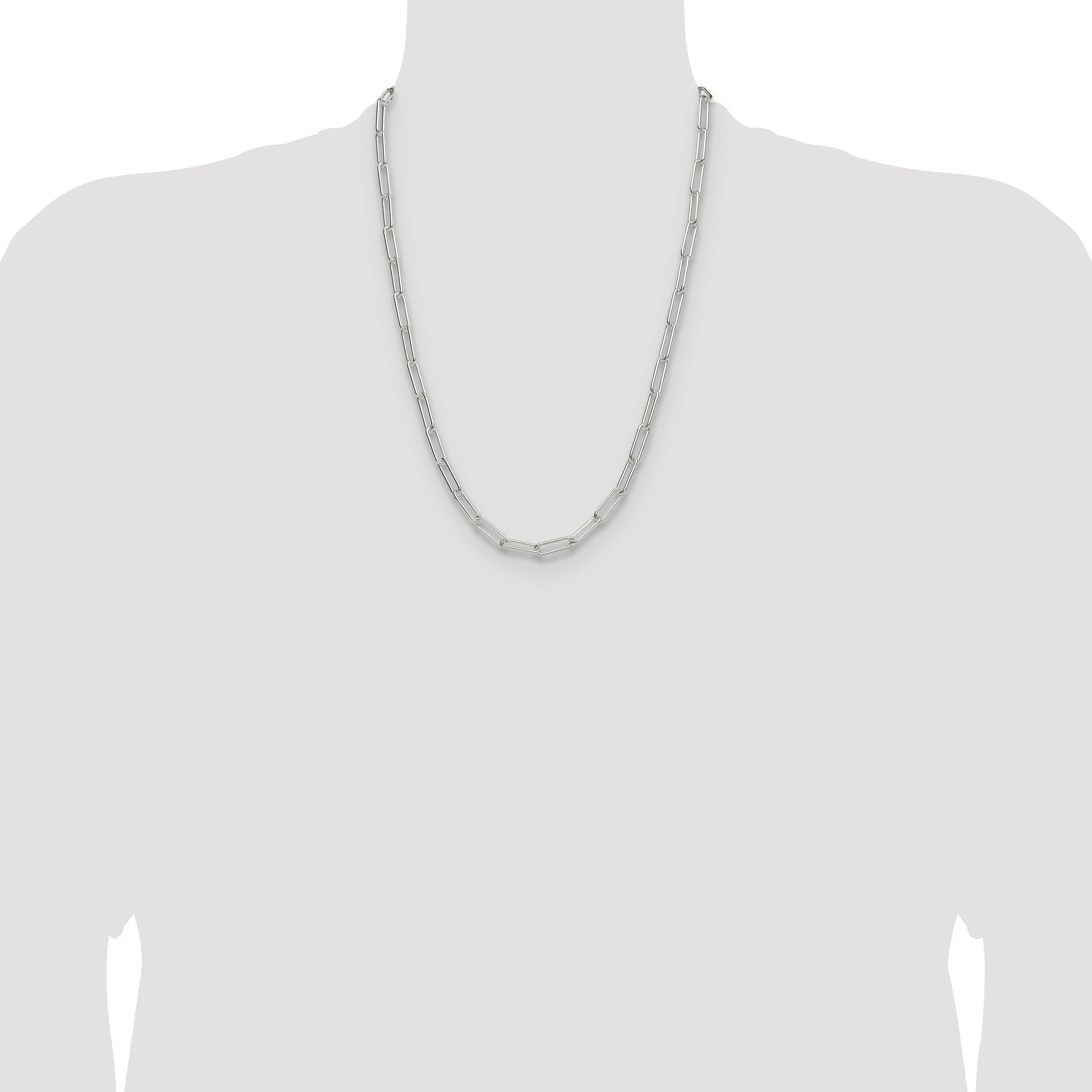 Sterling Silver Polished 5.5mm Paperclip Chain