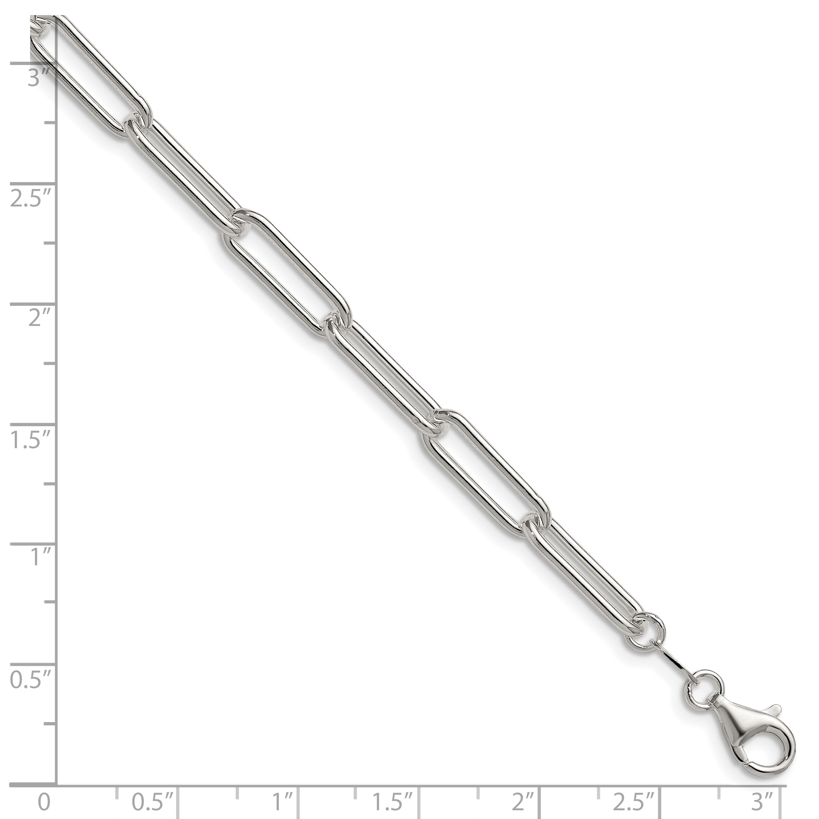 Sterling Silver Polished 5.5mm Paperclip Chain