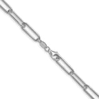 Sterling Silver Rhodium-plated Polished 5.5mm Paperclip Chain