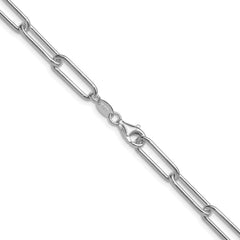 Sterling Silver Rhodium-plated Polished 5.5mm Paperclip Chain