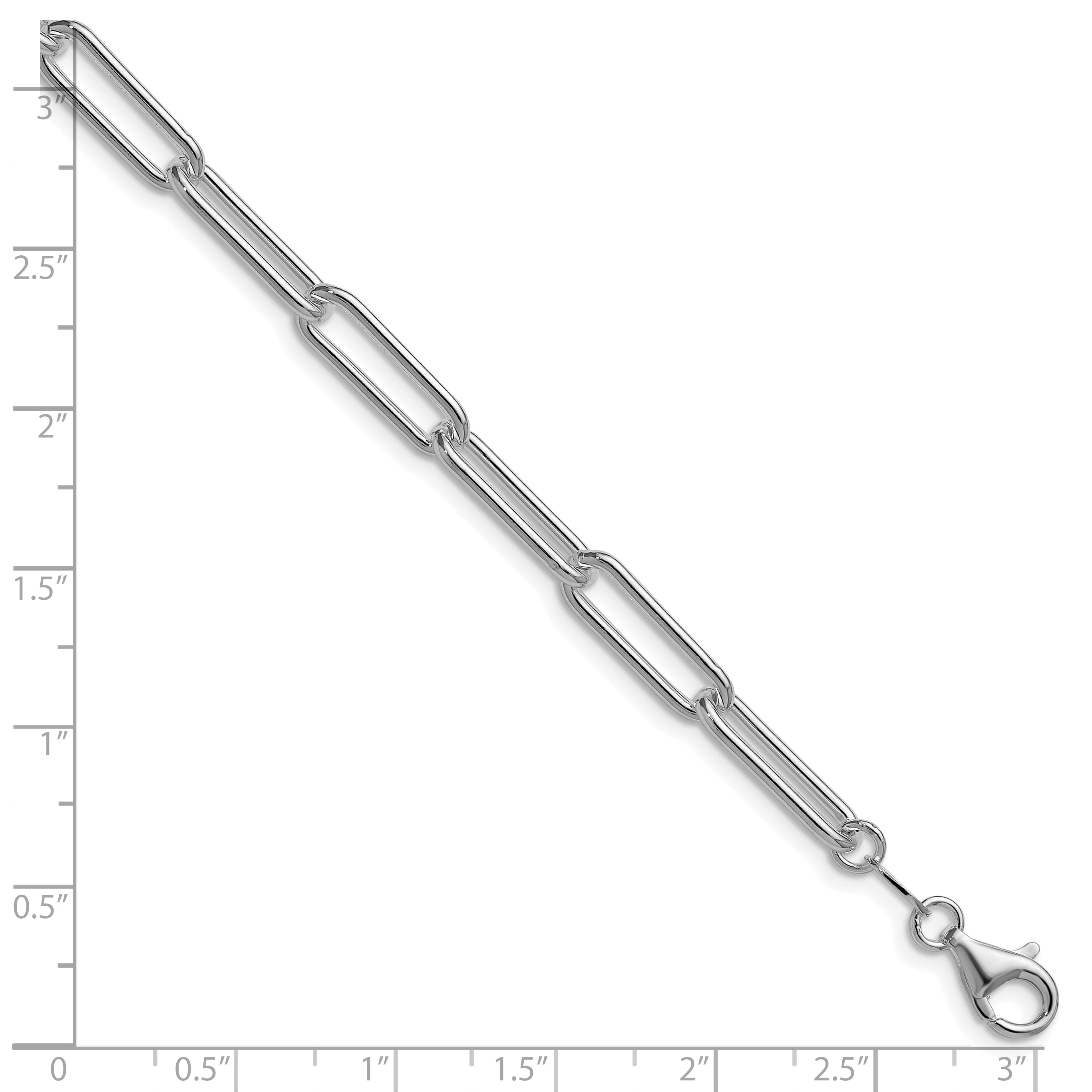 Sterling Silver Rhodium-plated Polished 5.5mm Paperclip Chain Secondary image