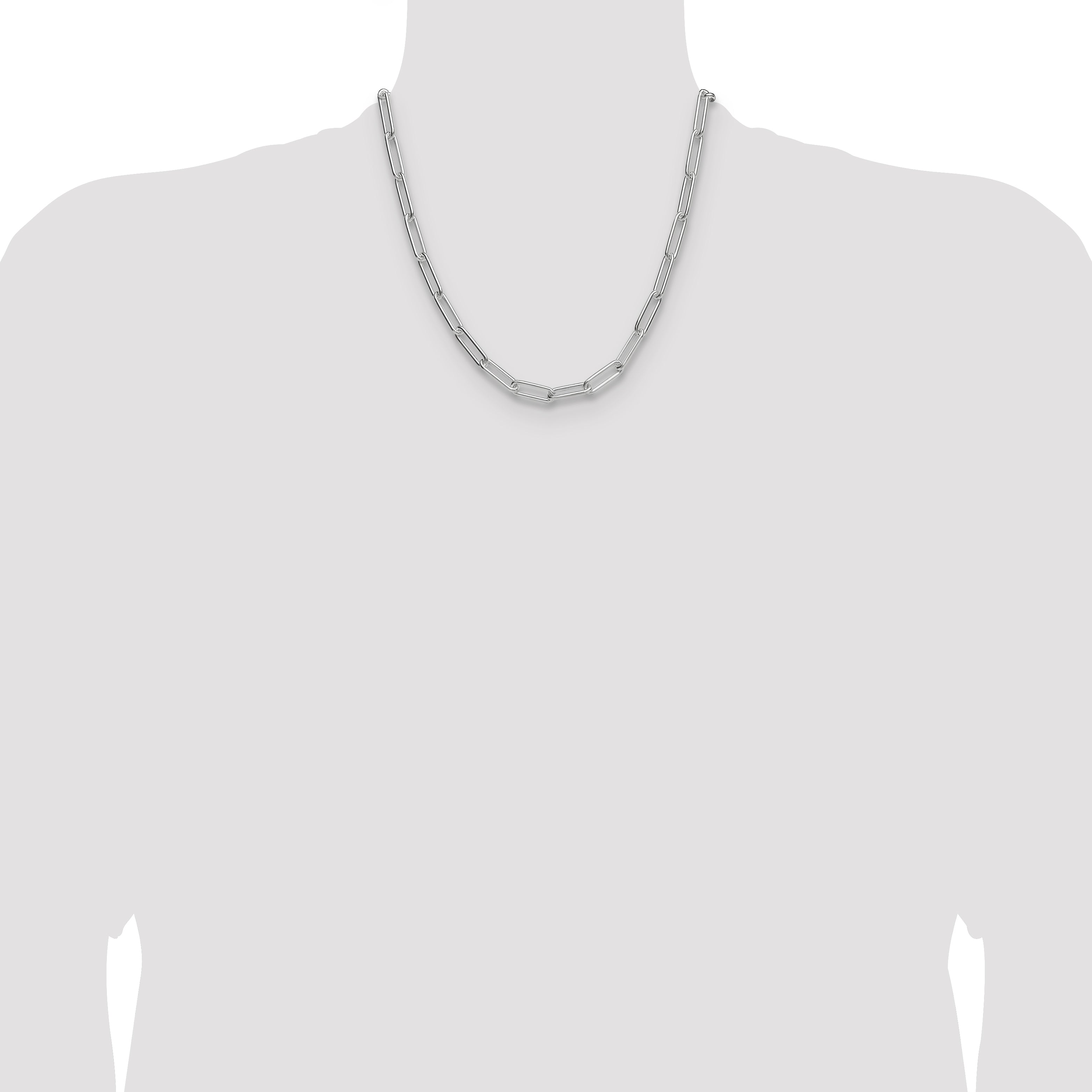 Sterling Silver Polished 6.5mm Paperclip Chain