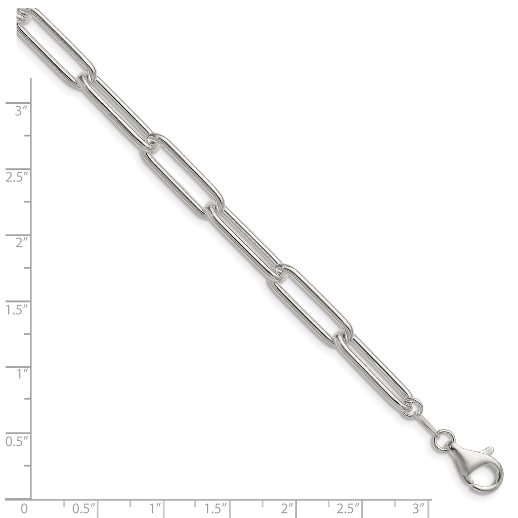 Sterling Silver Polished 6.5mm Paperclip Chain