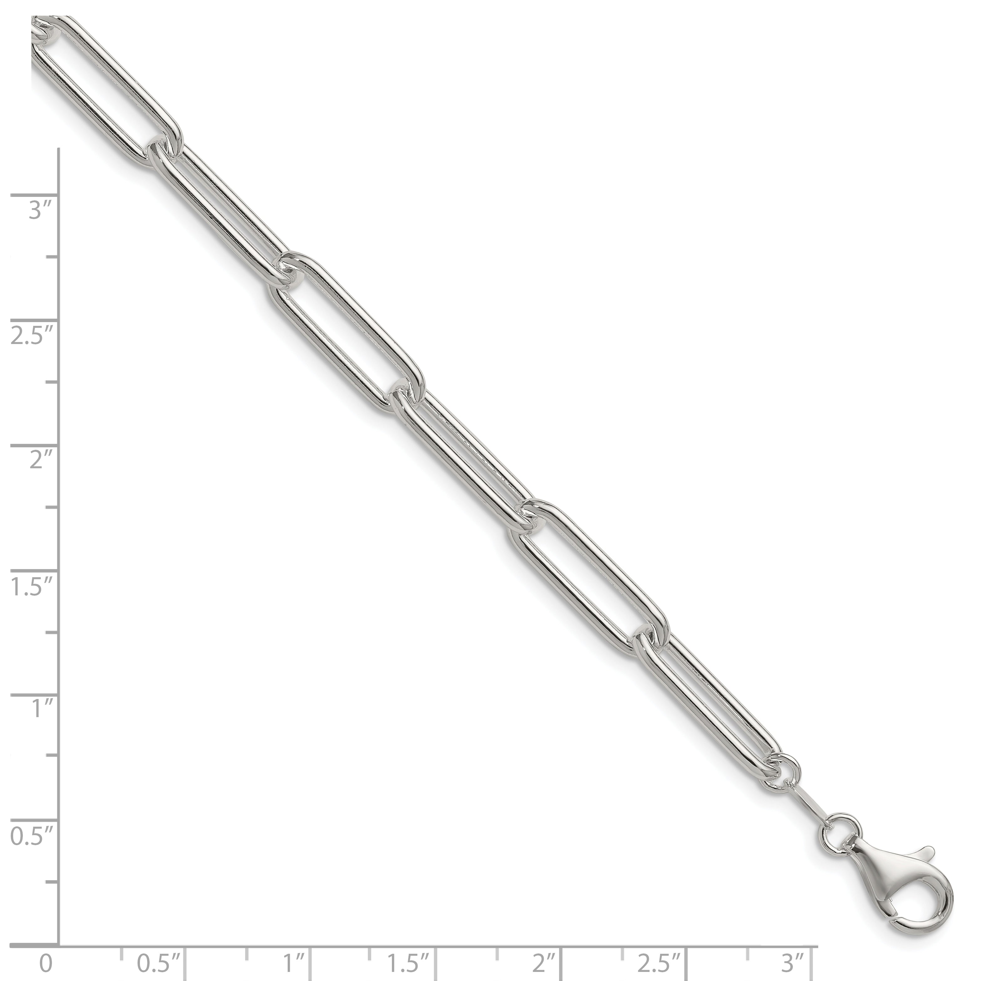 Sterling Silver Polished 6.5mm Paperclip Chain