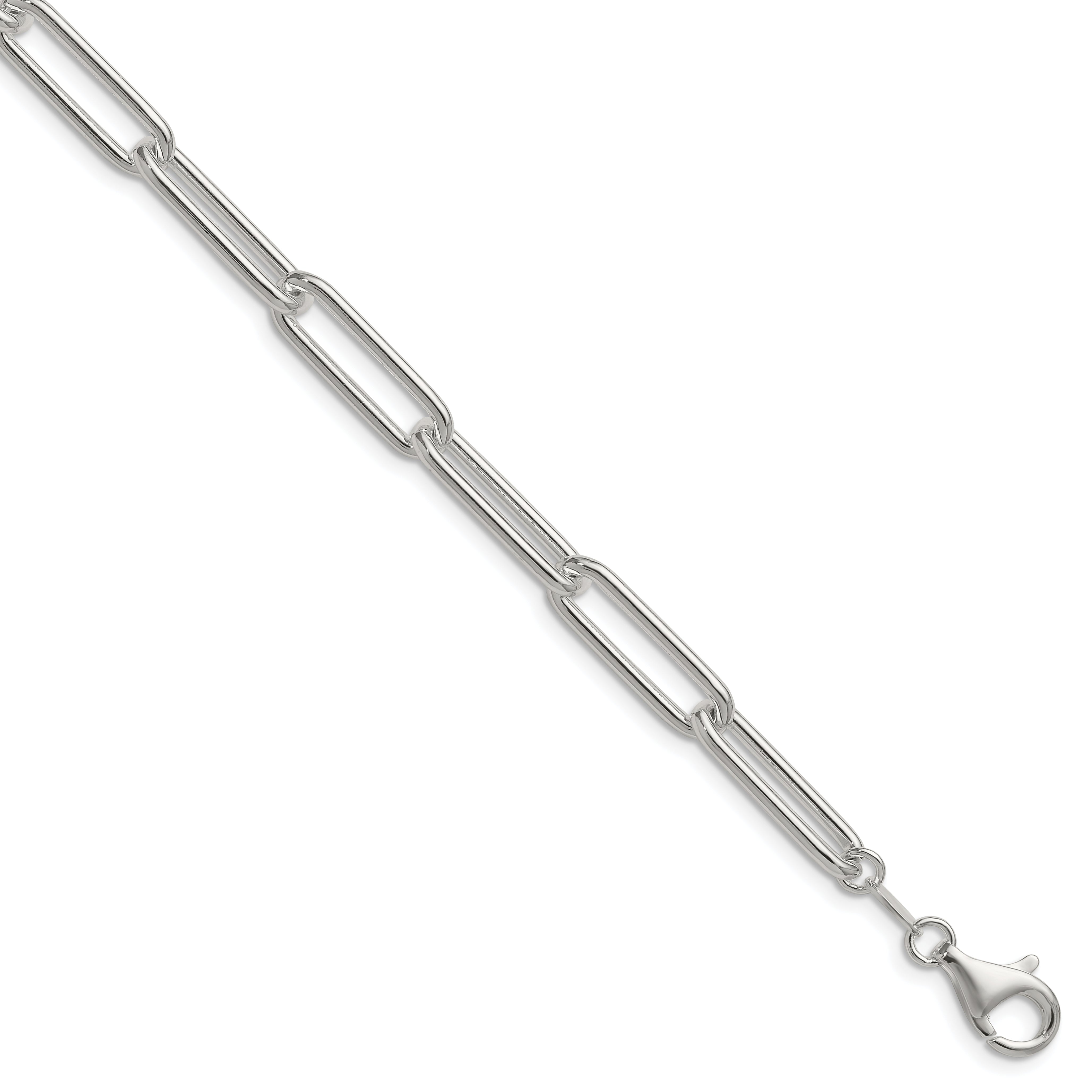 Sterling Silver Polished 6.5mm Paperclip Chain Main image