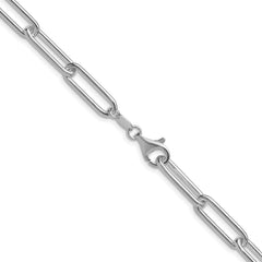 Sterling Silver Rhodium-plated Polished 6.5mm Paperclip Chain
