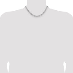 Sterling Silver Rhodium-plated Polished 6.5mm Paperclip Chain