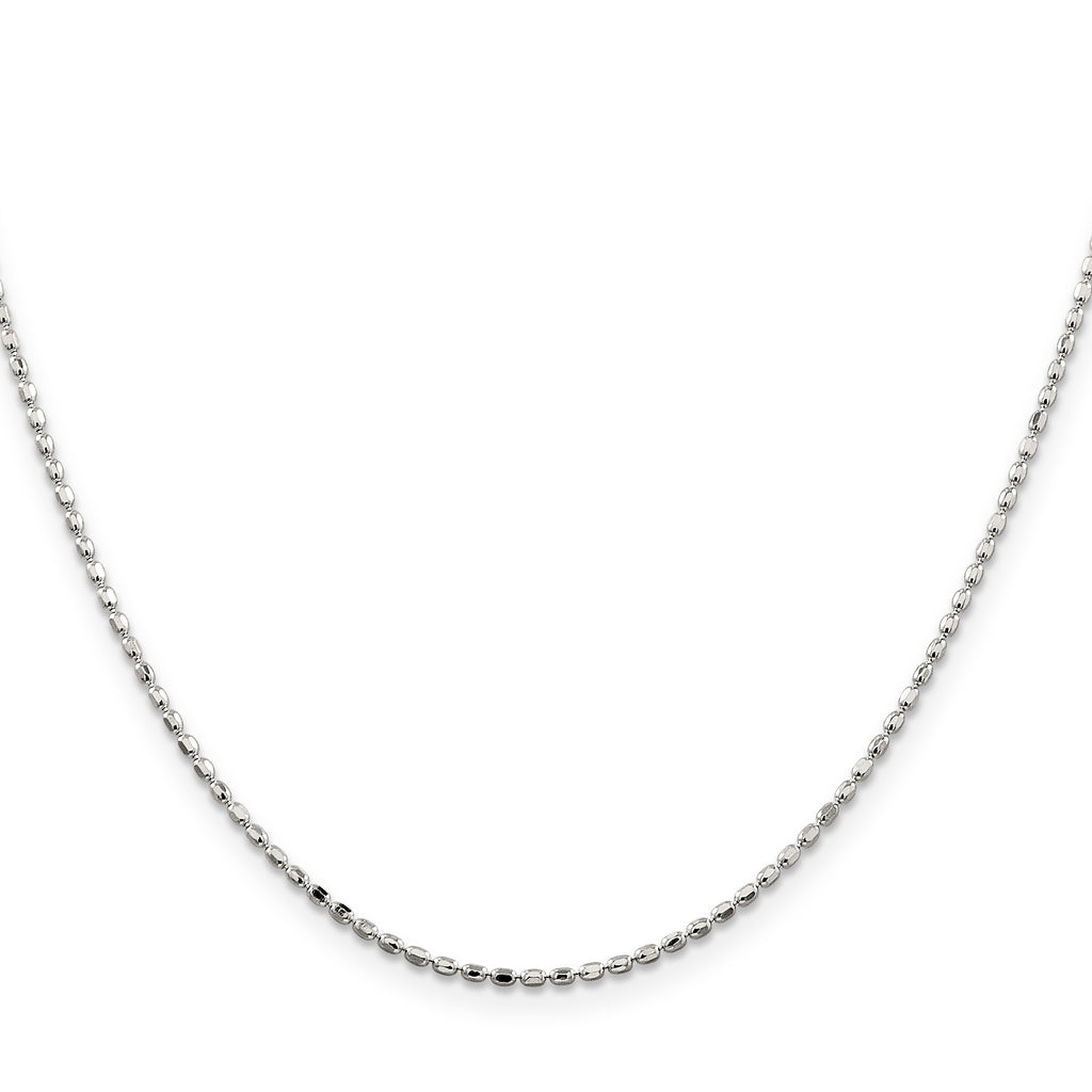 Sterling Silver Beaded Chain Necklace 1.5mm