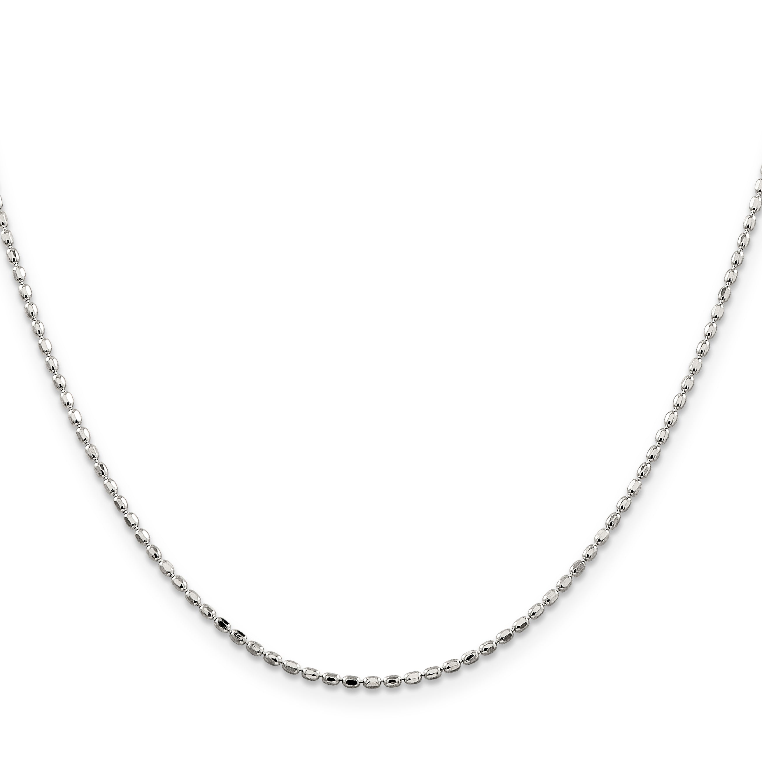 Sterling Silver Beaded Chain Necklace 1.5mm
