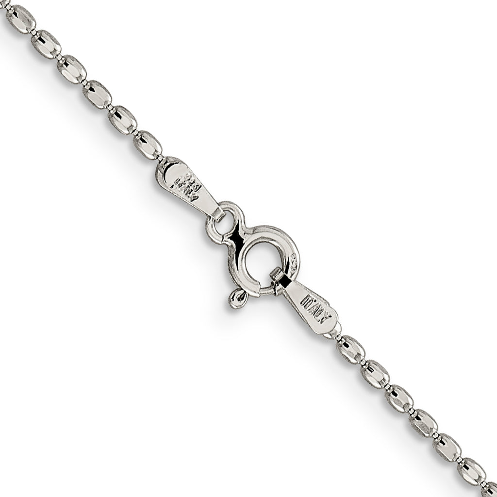 Sterling Silver Beaded Chain Necklace 1.5mm