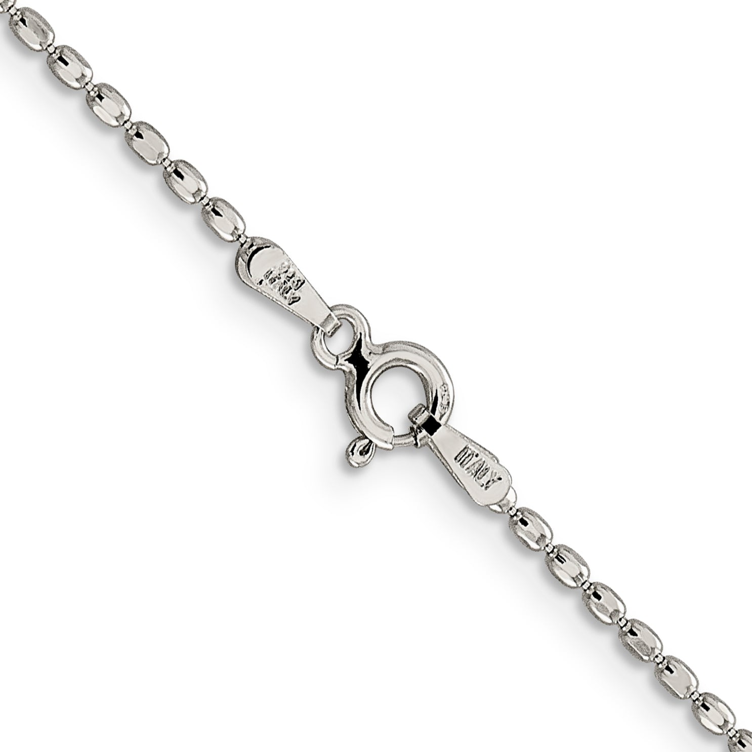 Sterling Silver Beaded Chain Necklace 1.5mm