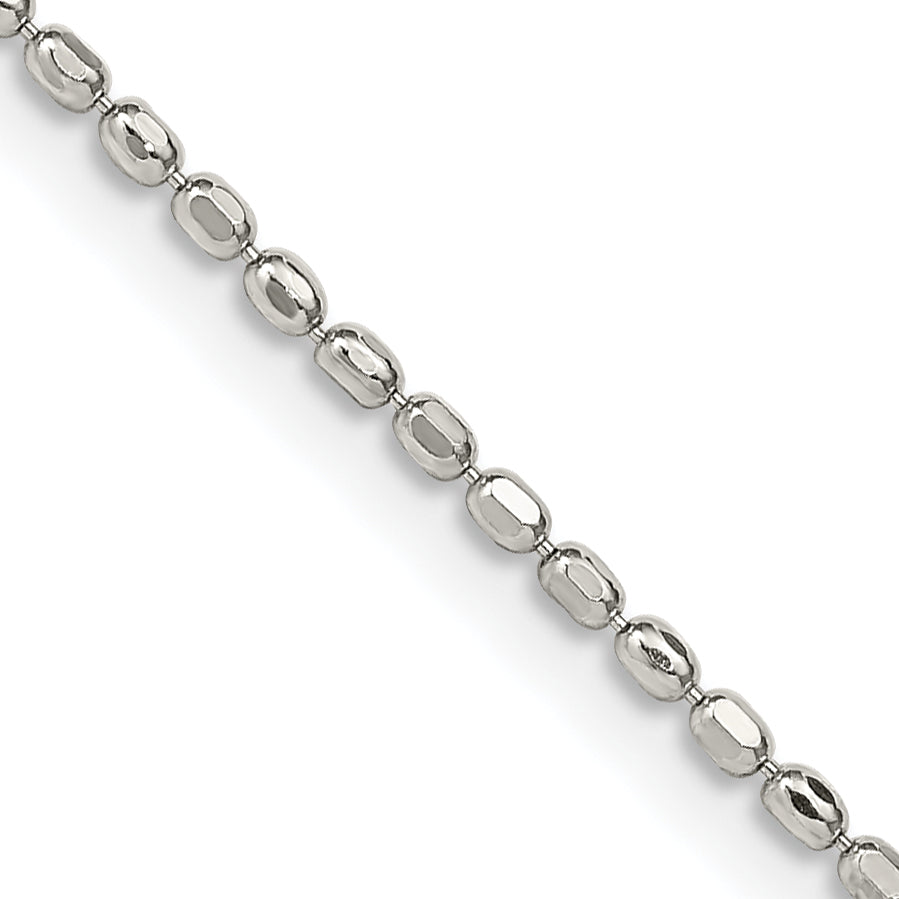 Sterling Silver Beaded Chain Necklace 1.5mm Main image
