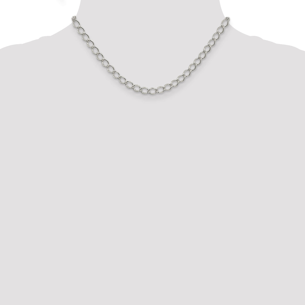 Sterling Silver Curb Chain Necklace 5.75mm