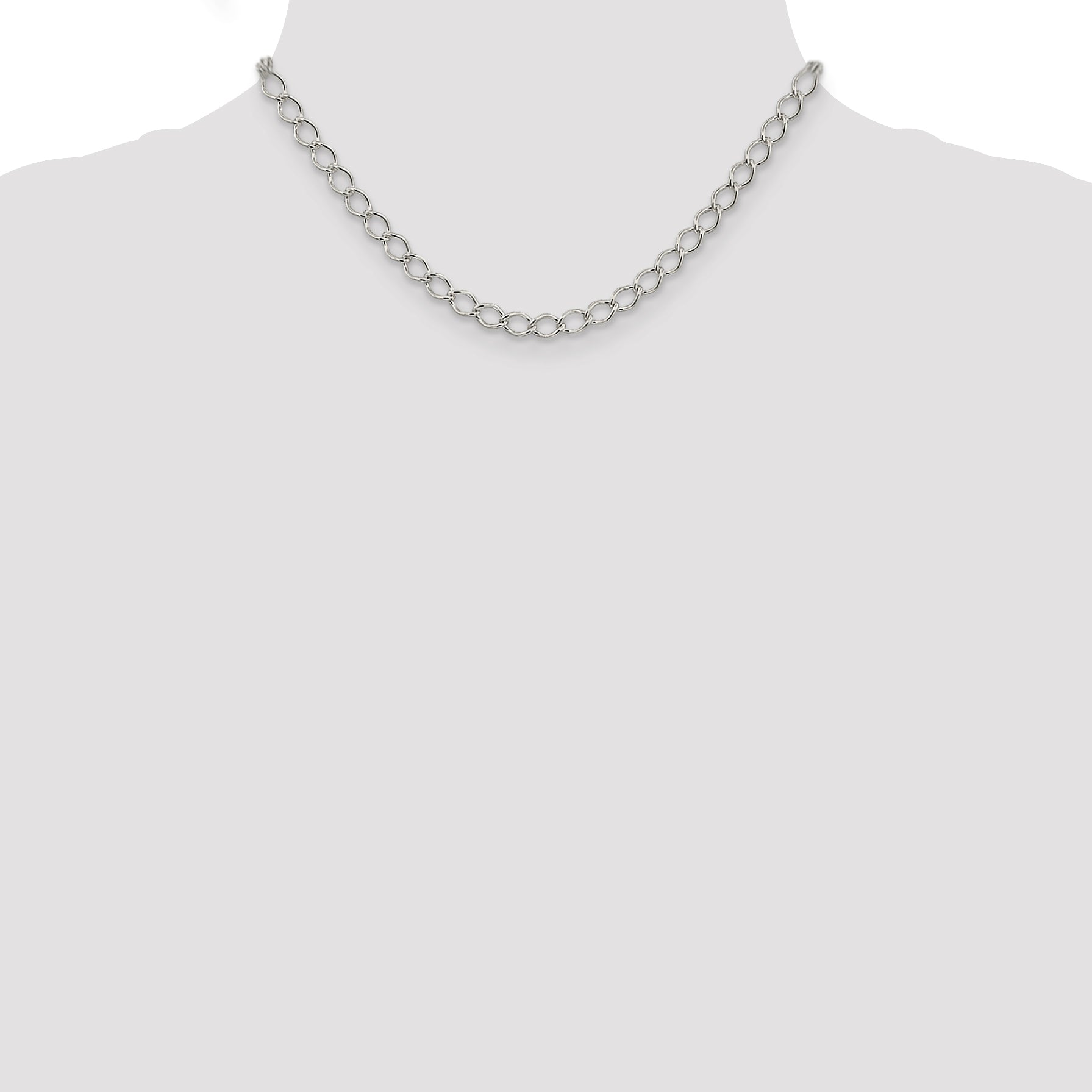Sterling Silver Curb Chain Necklace 5.75mm