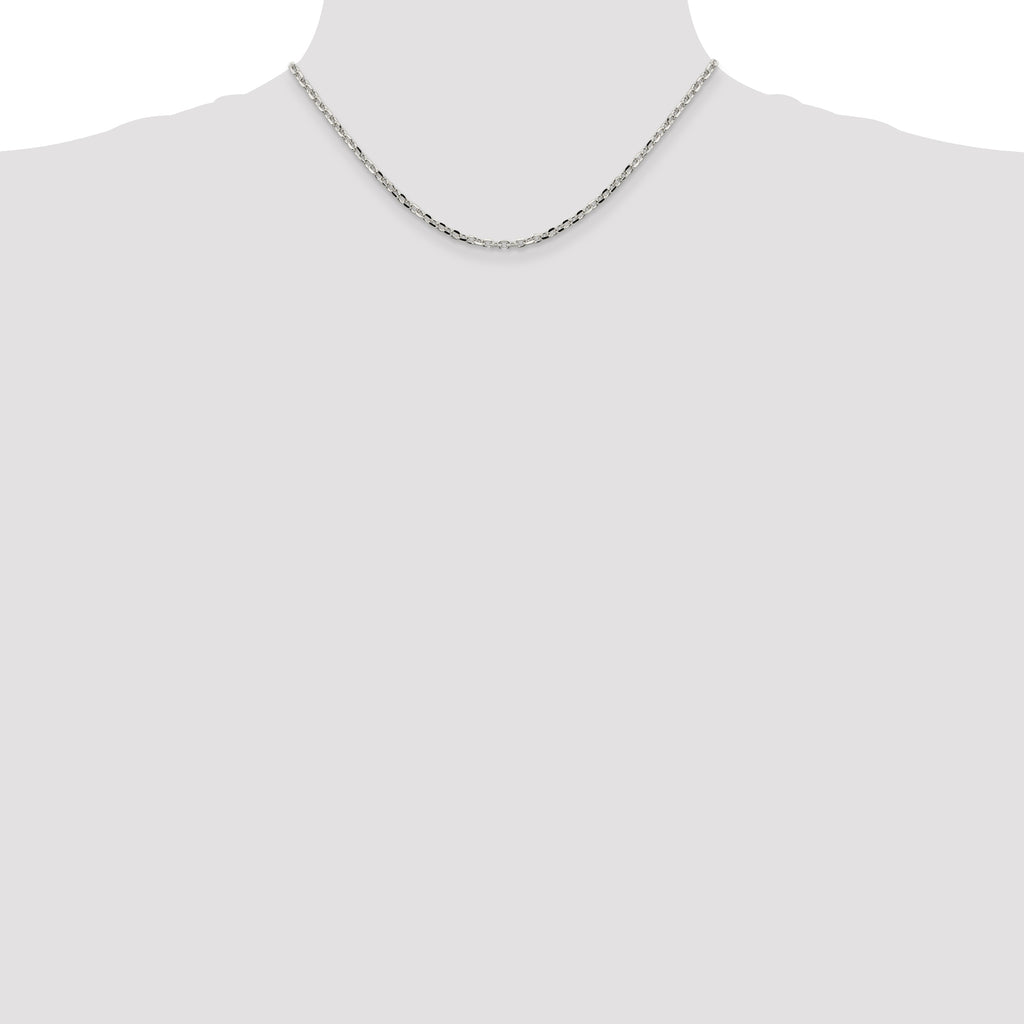 Sterling Silver Diamond-Cut Forzantine Chain Necklace 2.75mm