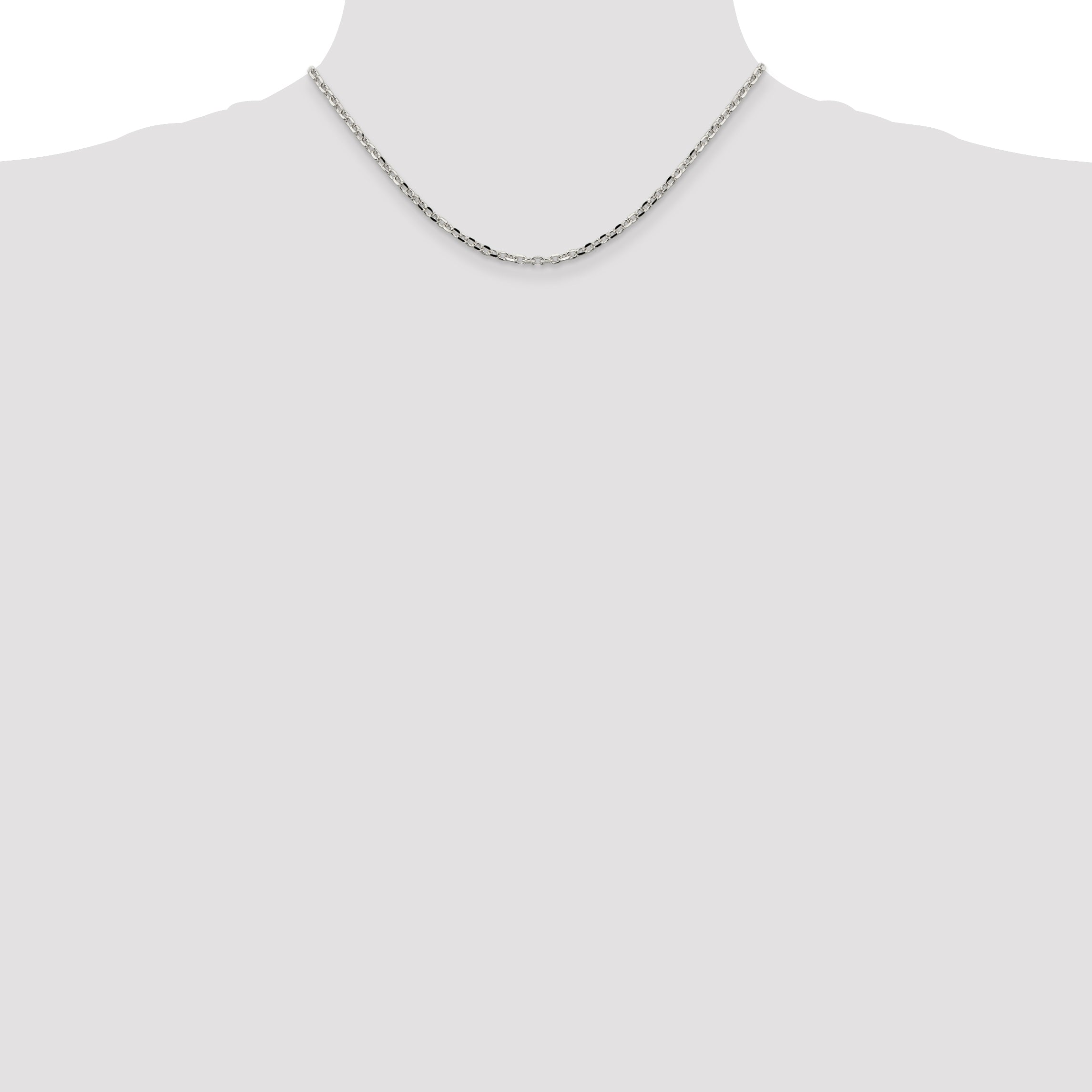 Sterling Silver Diamond-Cut Forzantine Chain Necklace 2.75mm