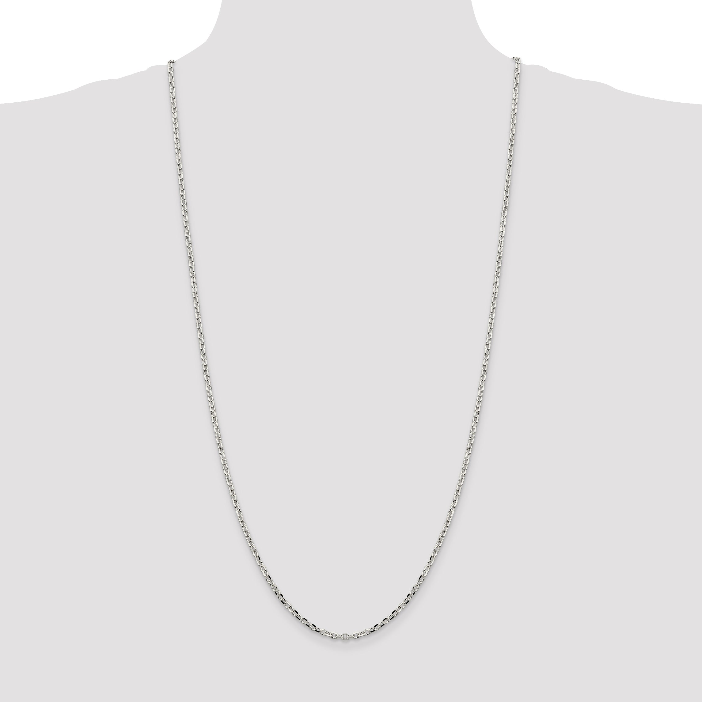 Sterling Silver 2.75mm Diamond-Cut Forzantine Cable Chain
