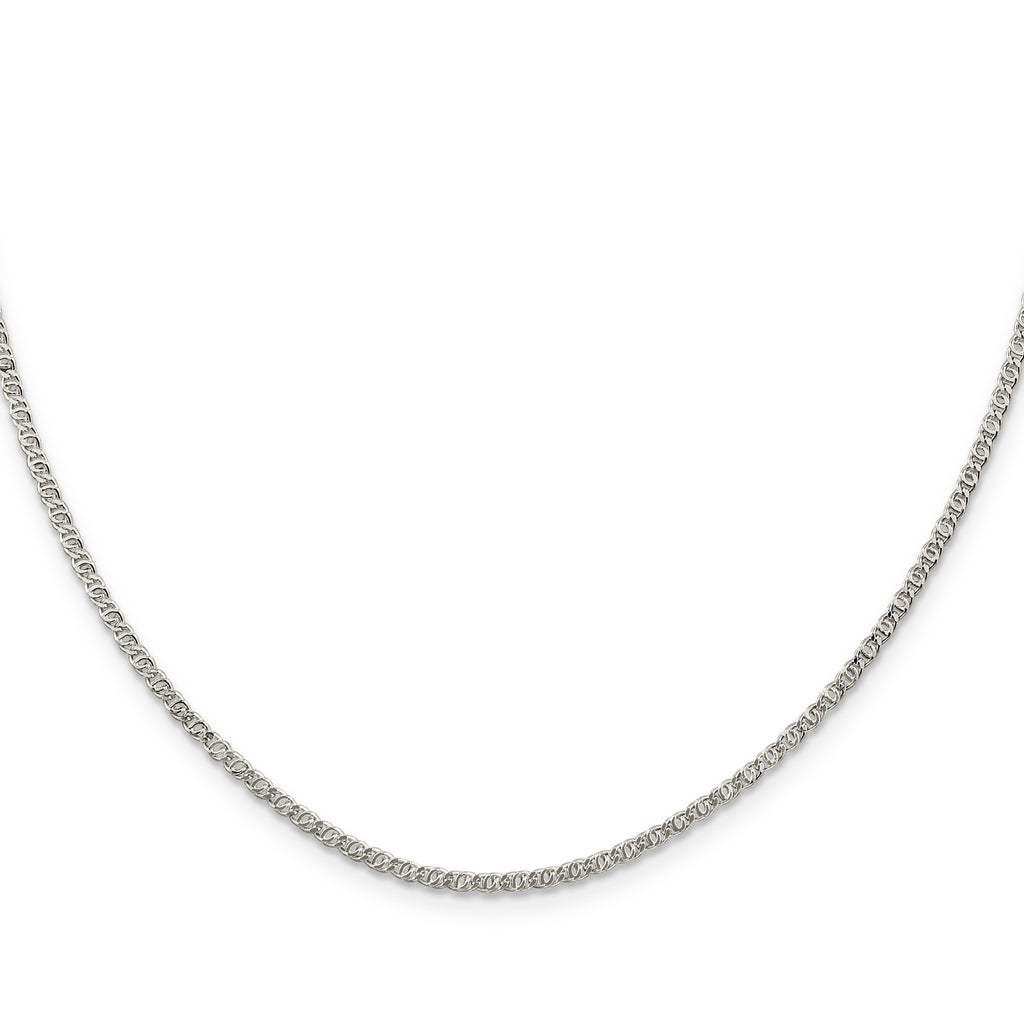 Sterling Silver Anchor Chain Necklace 2mm