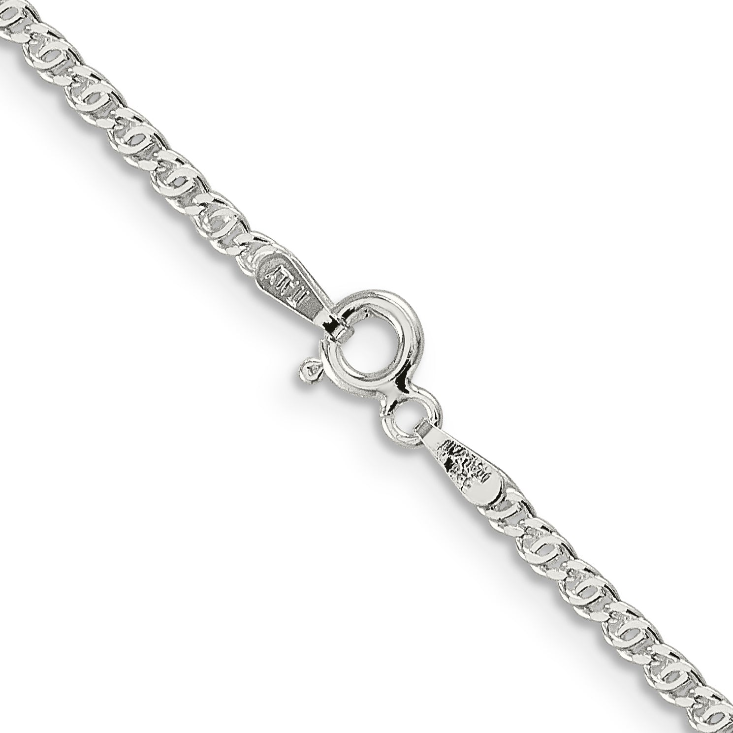 Sterling Silver Anchor Chain Necklace 2mm