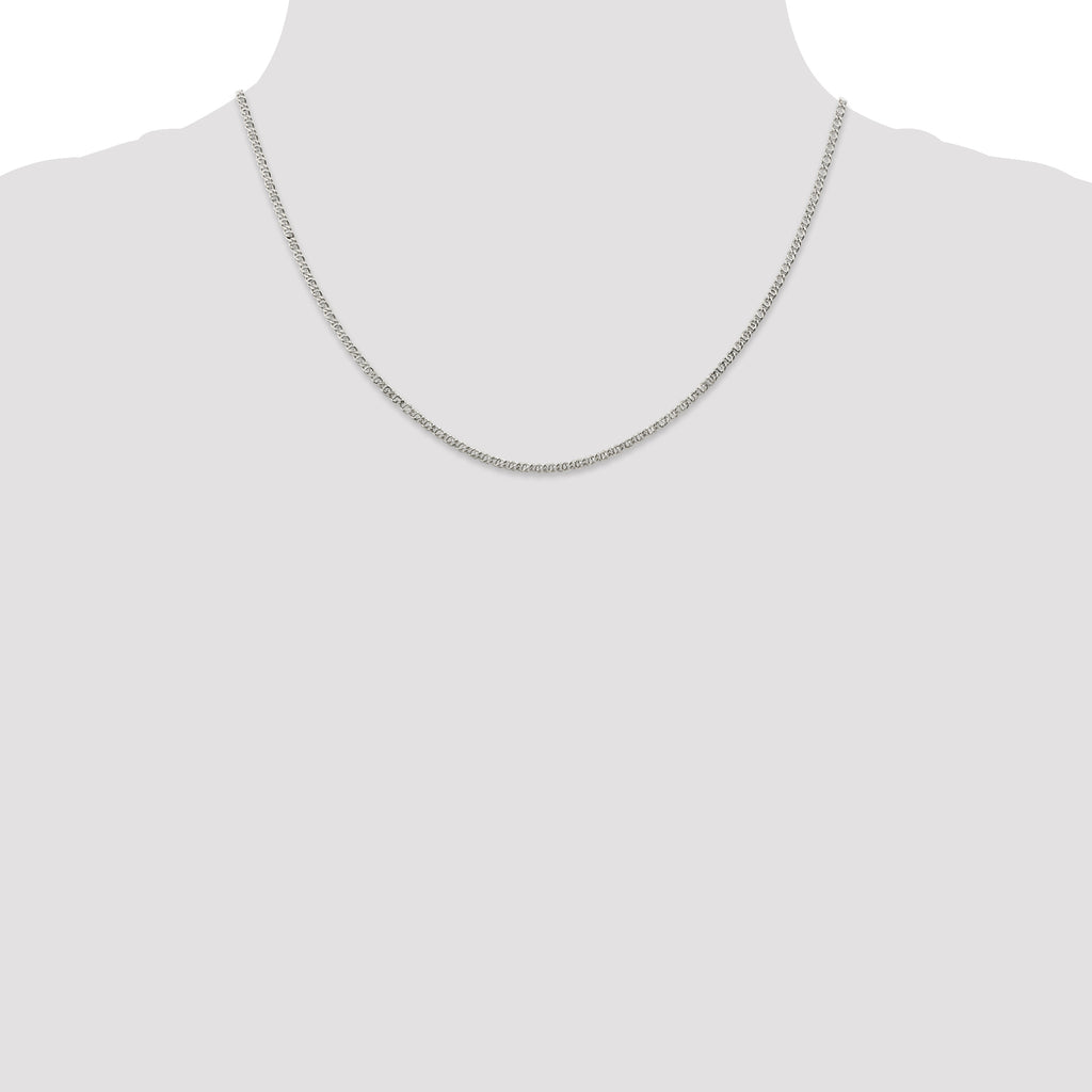 Sterling Silver Anchor Chain Necklace 2mm