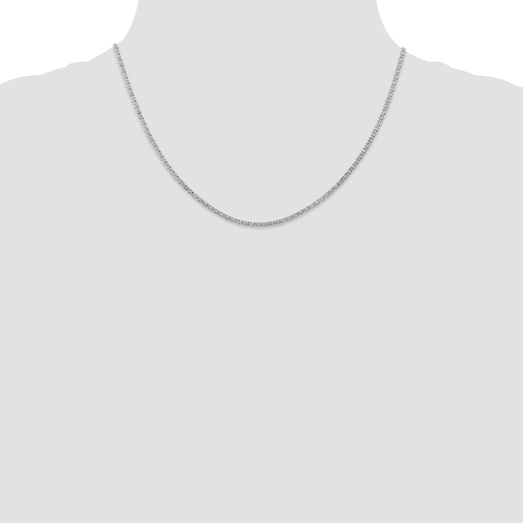 Sterling Silver Anchor Chain Necklace 2mm