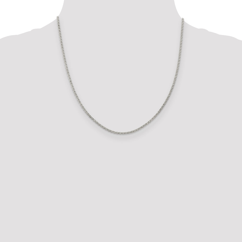 Sterling Silver 2mm Fancy Anchor Pendant Chain Anklet