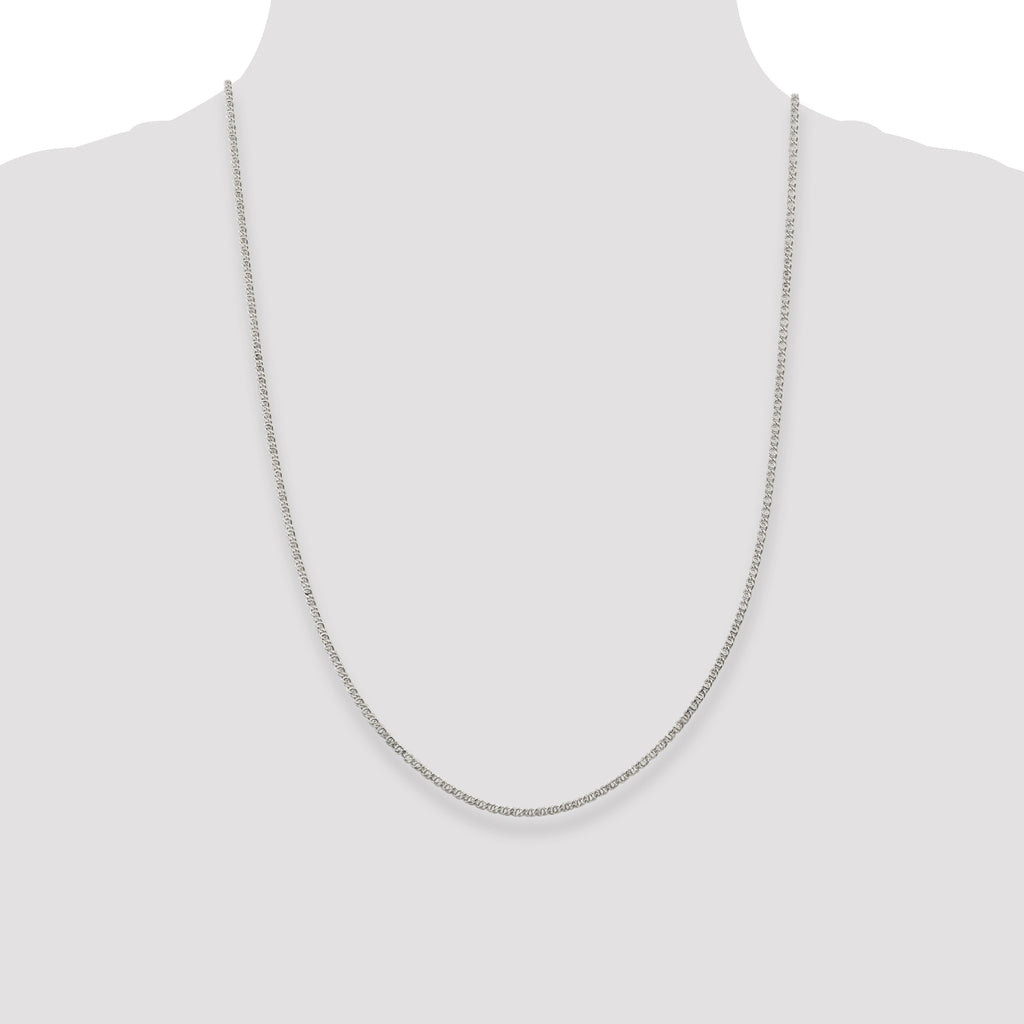 Sterling Silver 2mm Fancy Anchor Pendant Chain Anklet