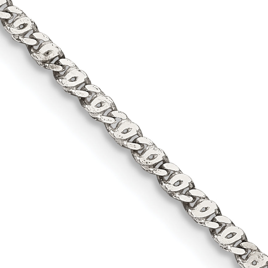Sterling Silver Anchor Chain Necklace 2mm