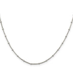 Sterling Silver Beaded Chain Necklace 1.25mm