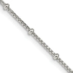 Sterling Silver Beaded Chain Necklace 1.25mm