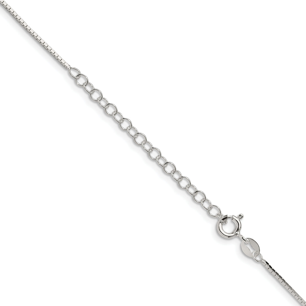 Sterling Silver 1mm Mirror Box Chain With 2in Extension