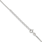 Sterling Silver 1mm Mirror Box Chain With 2in Extension