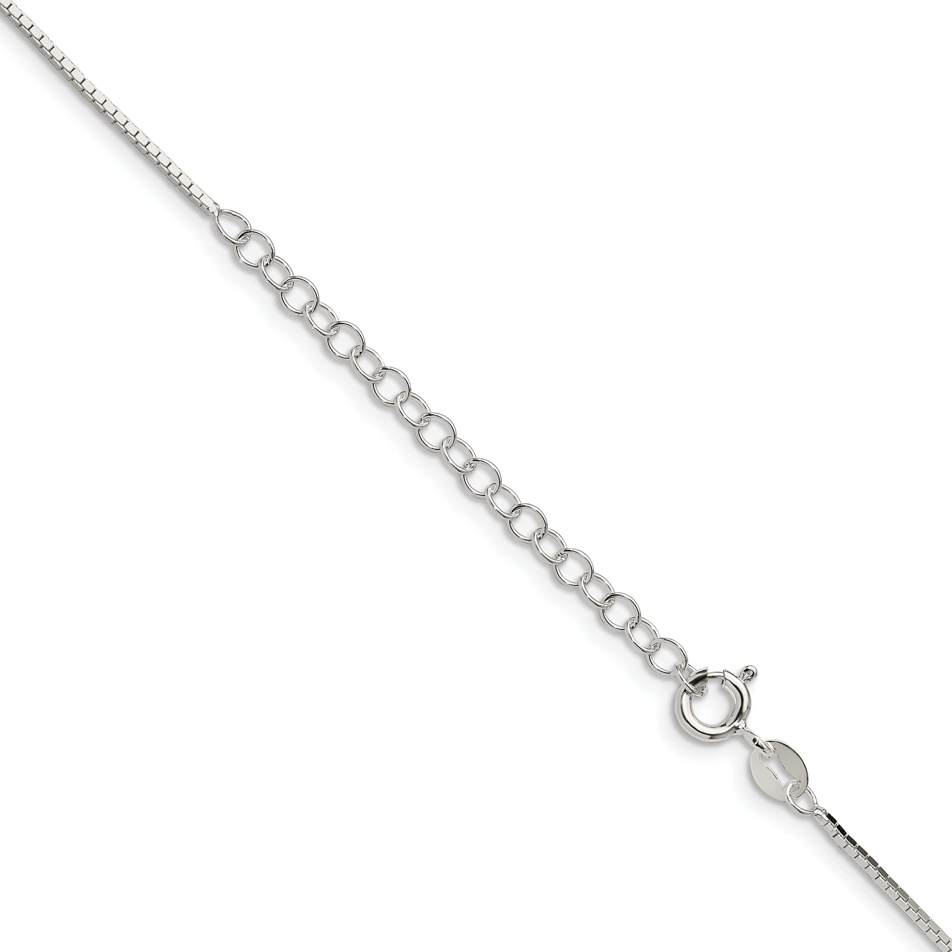 Sterling Silver 1mm Mirror Box Chain With 2in Extension