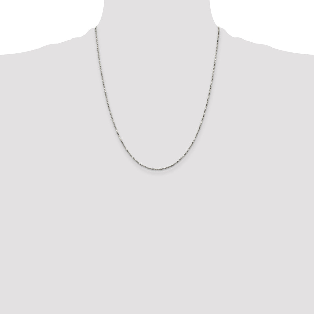 Twisted Box Chain in Sterling Silver, 1.25mm - Sophia Jewelers
