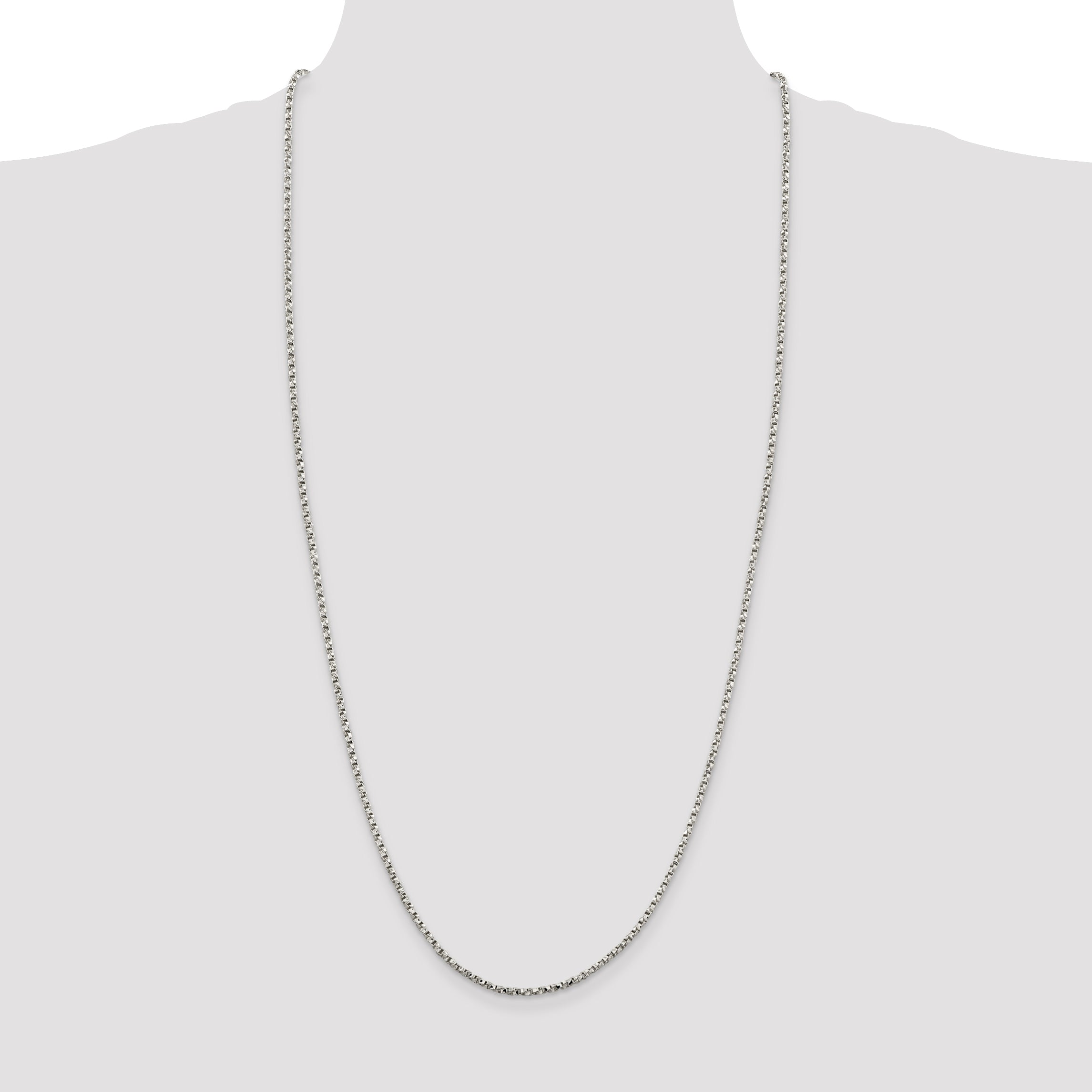 Sterling Silver Box Chain Necklace 2.25mm