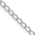Sterling Silver 3mm Half Round Wire Open Curb Chain Anklet
